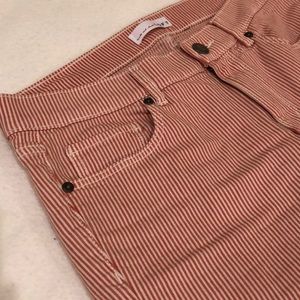 Loft Red/White Striped Modern Skinny Jeans, size 6